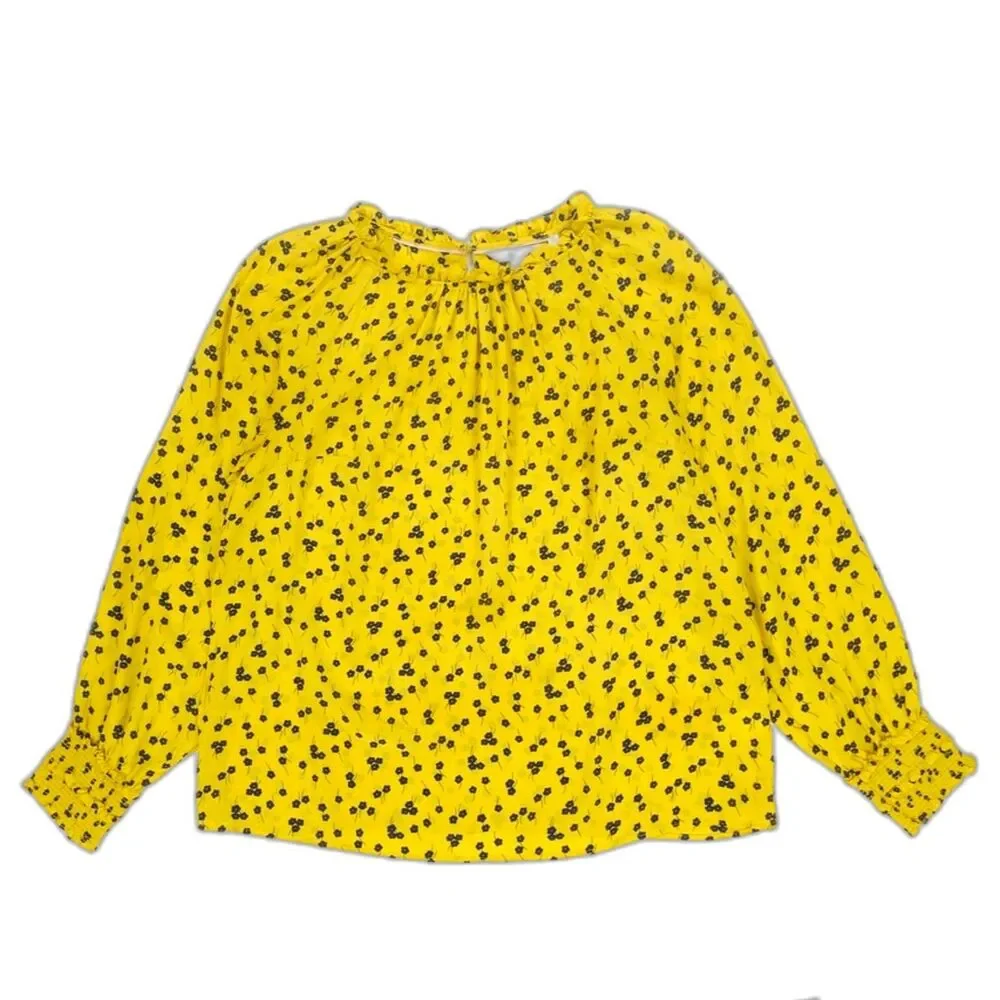 BODEN Sadie Silk Top Puff Sleeve Cottagecore Soft Girl Boho French Girl Preppy